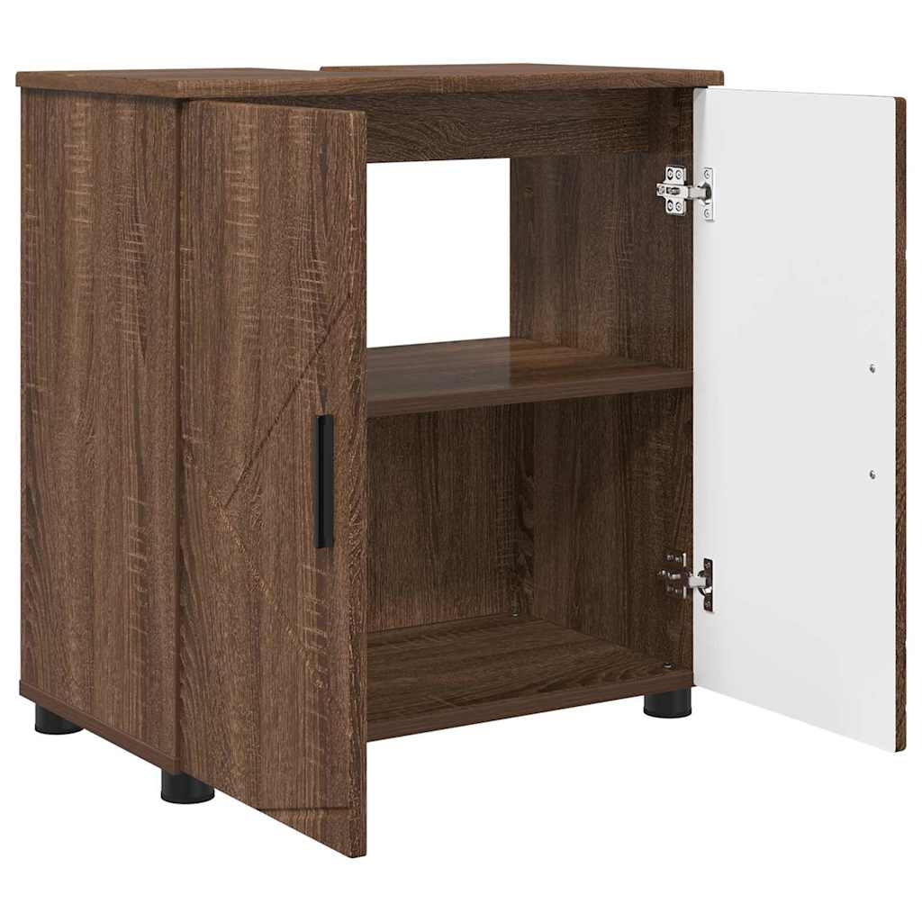 Badezimmermöbel Set 3 pcs Braun Eichen-Optik 61 x 35 x 64 cm