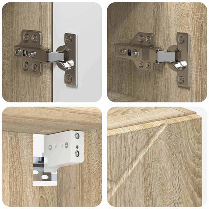 Badezimmermöbel Set mit Tür 4 pcs Sonoma-Eiche 61 x 35 x 64 cm