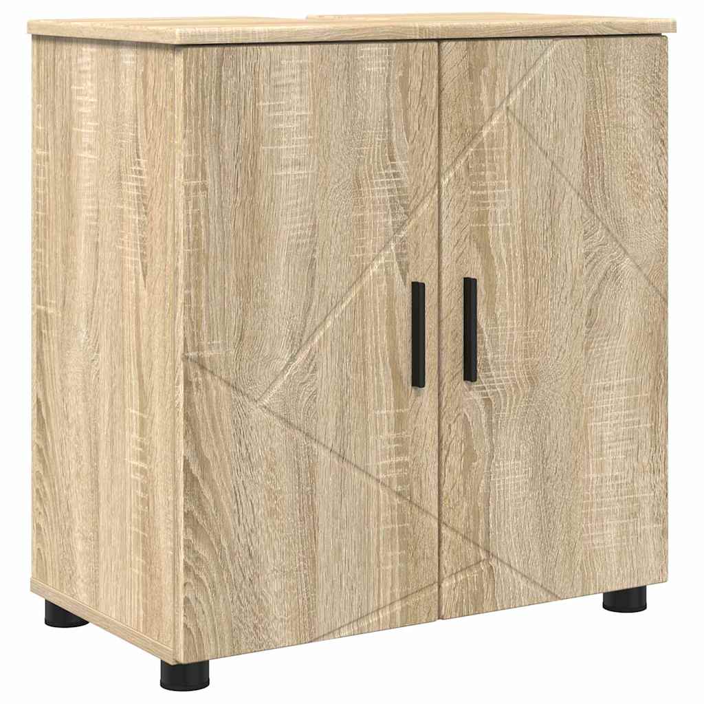 Badezimmermöbel Set mit Tür 4 pcs Sonoma-Eiche 61 x 35 x 64 cm