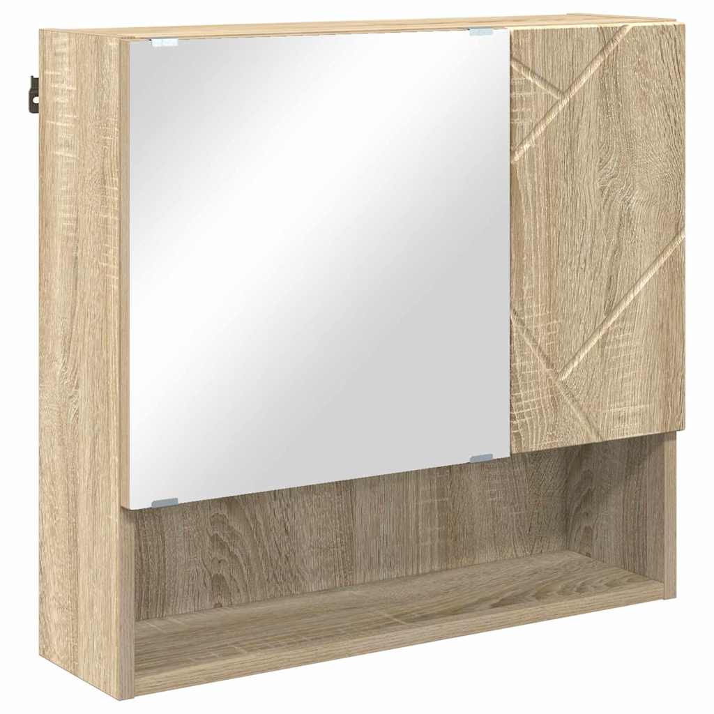 Badezimmermöbel Set mit Tür 4 pcs Sonoma-Eiche 61 x 35 x 64 cm