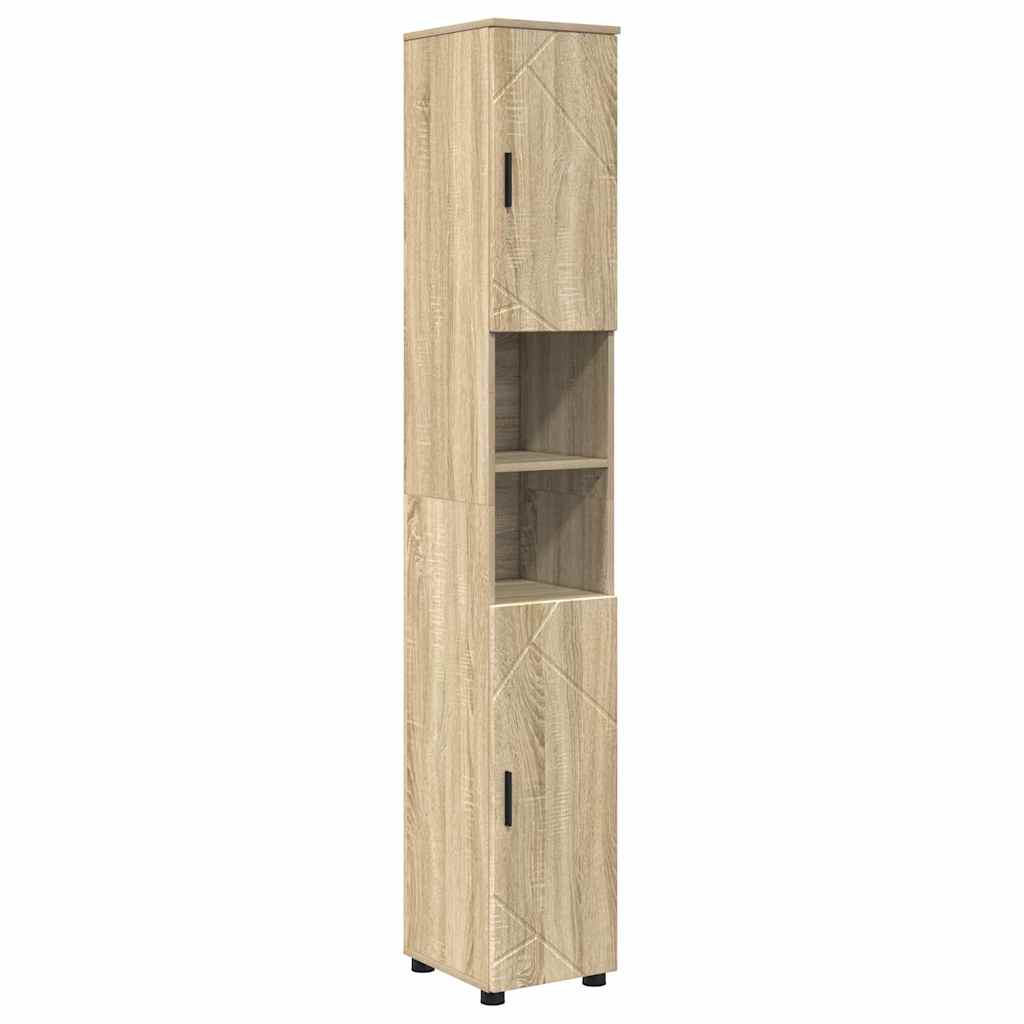 Badezimmermöbel Set mit Tür 4 pcs Sonoma-Eiche 61 x 35 x 64 cm