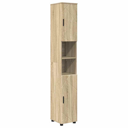 Badezimmermöbel Set mit Tür 4 pcs Sonoma-Eiche 61 x 35 x 64 cm