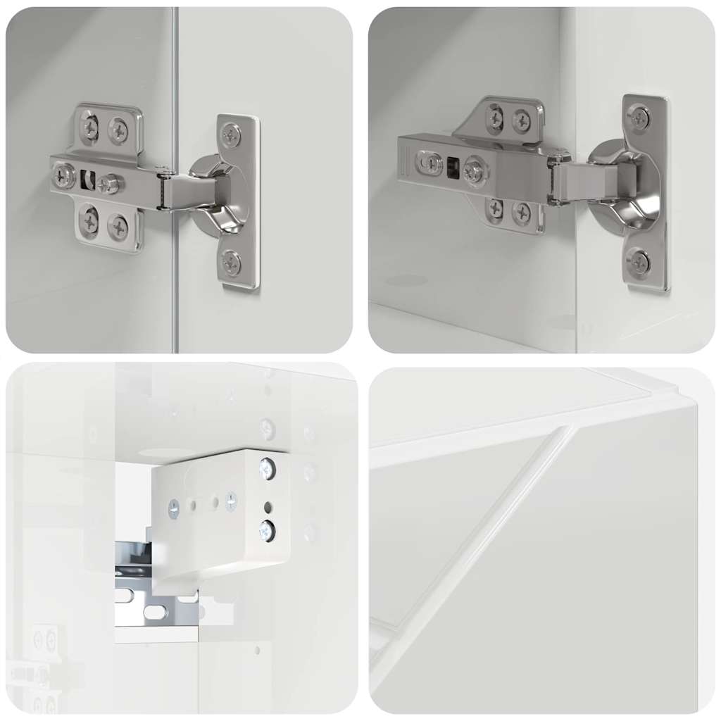 Badezimmermöbel Set 4 pcs Hochglanz-Weiß 61 x 35 x 64 cm