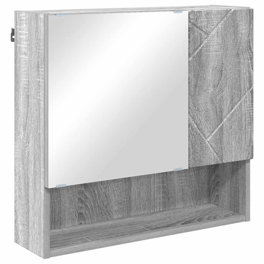 Badezimmermöbel Set mit Tür 4 pcs Grau Sonoma 61 x 35 x 64 cm