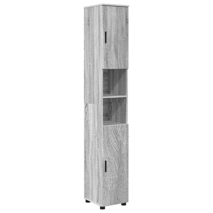 Badezimmermöbel Set mit Tür 4 pcs Grau Sonoma 61 x 35 x 64 cm