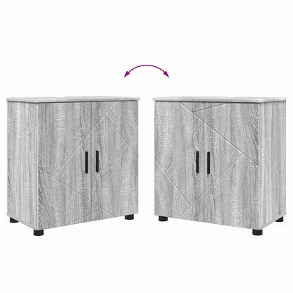 Badezimmermöbel Set mit Tür 4 pcs Grau Sonoma 61 x 35 x 64 cm