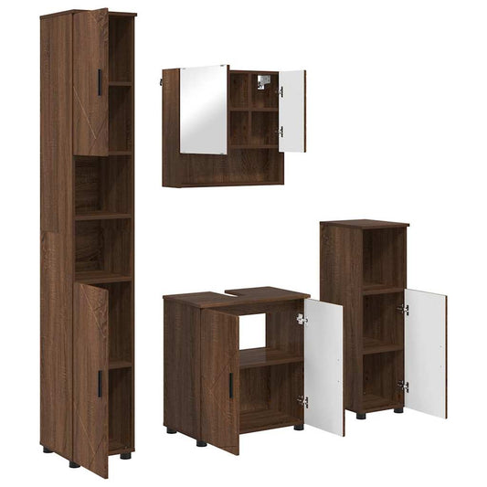 Badezimmermöbel Set 4 pcs Braun Eichen-Optik 61 x 35 x 64 cm