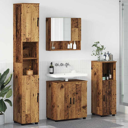 Badezimmermöbel-Set 4 pcs Altholz Holzwerkstoff & Metall