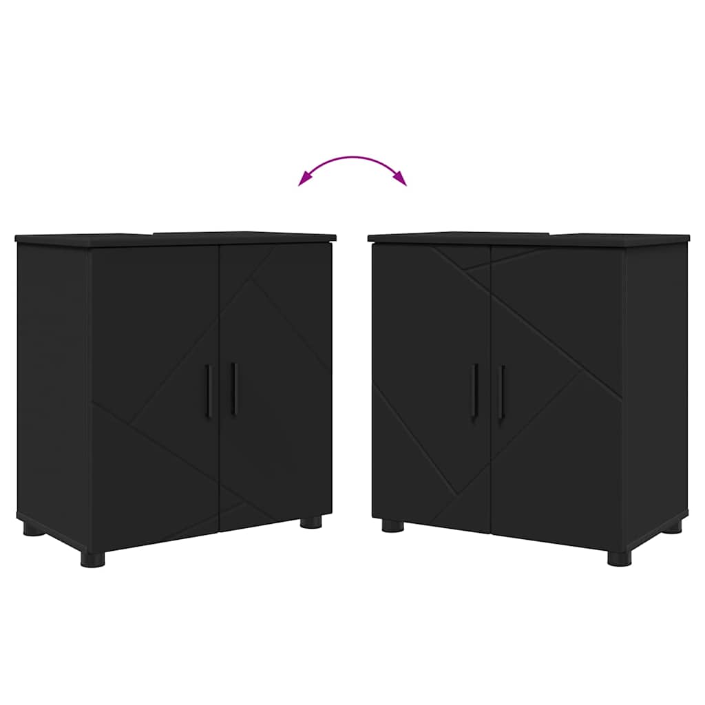 Badezimmermöbel Set 4 pcs Schwarz 61 x 35 x 64 cm Holzwerkstoff