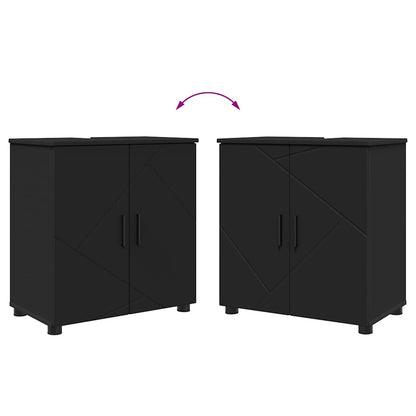 Badezimmermöbel Set 4 pcs Schwarz 61 x 35 x 64 cm Holzwerkstoff