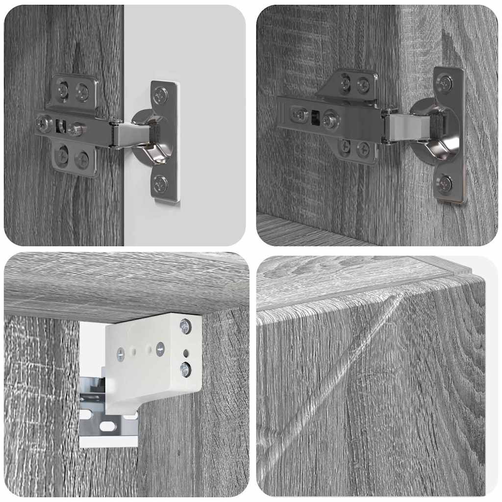 Badezimmermöbel Set mit Tür 4 pcs Grau Sonoma 61 x 35 x 64 cm