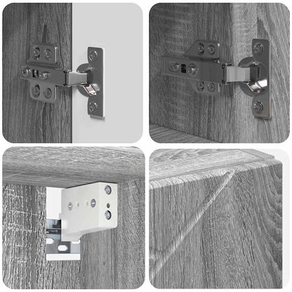 Badezimmermöbel Set mit Tür 4 pcs Grau Sonoma 61 x 35 x 64 cm