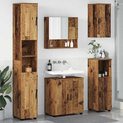 Badezimmermöbel-Set 5 pcs Altholz Holzwerkstoff & Metall