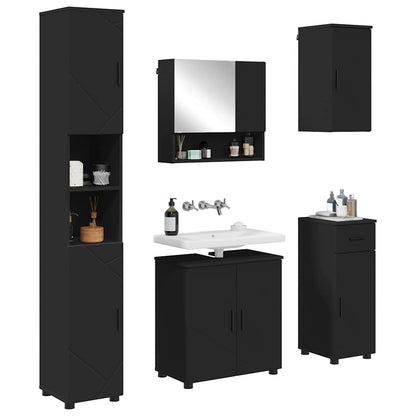 Badezimmermöbel Set 5 pcs Schwarz 61 x 35 x 64 cm Holzwerkstoff