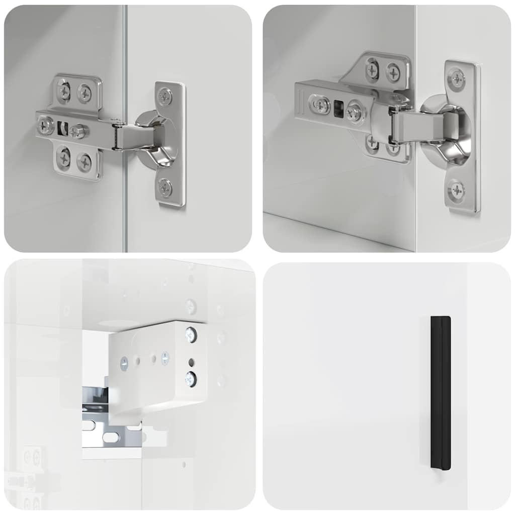 Badezimmermöbel Set 5 pcs Hochglanz-Weiß 61 x 35 x 64 cm