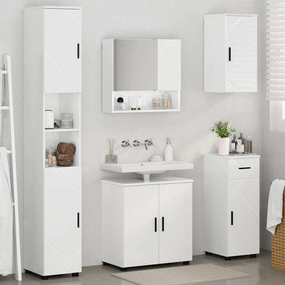 Badezimmermöbel Set 5 pcs Hochglanz-Weiß 61 x 35 x 64 cm