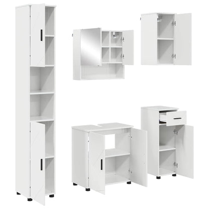 Badezimmermöbel Set 5 pcs Hochglanz-Weiß 61 x 35 x 64 cm