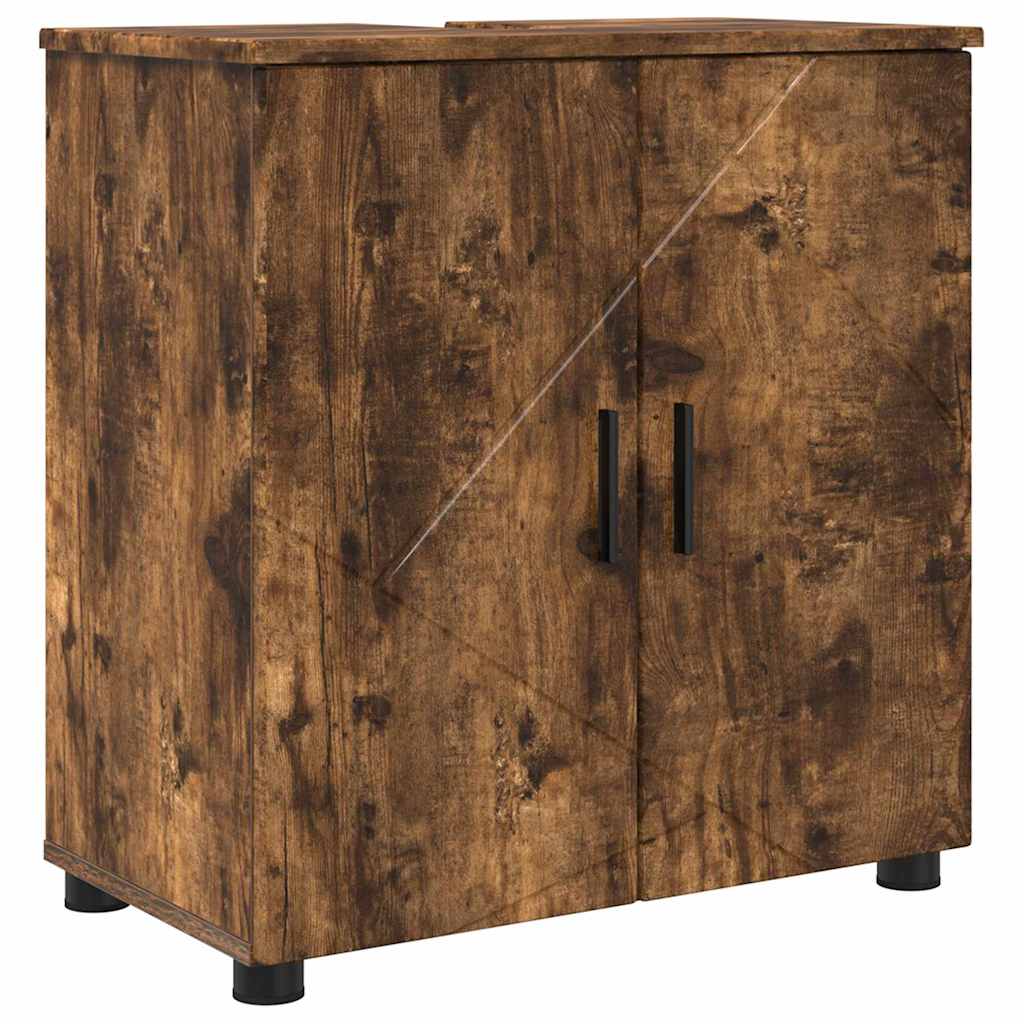 Badezimmermöbel Set mit Tür 5 pcs Räuchereiche 61 x 35 x 64 cm