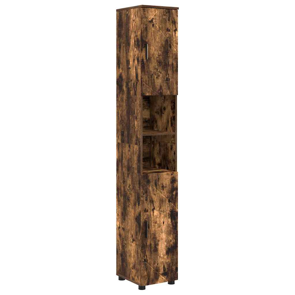 Badezimmermöbel Set mit Tür 5 pcs Räuchereiche 61 x 35 x 64 cm