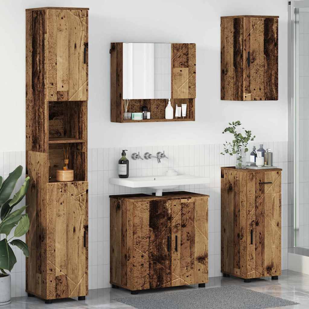 Badezimmermöbel-Set 5 pcs Altholz Holzwerkstoff & Metall