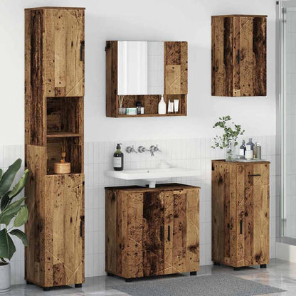 Badezimmermöbel-Set 5 pcs Altholz Holzwerkstoff & Metall