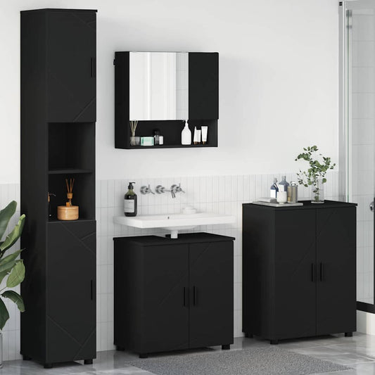 Badezimmermöbel Set 4 pcs Schwarz 61 x 35 x 64 cm Holzwerkstoff