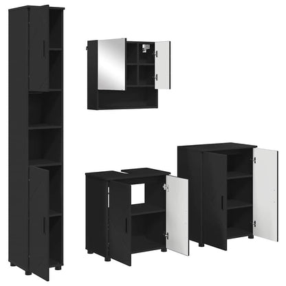 Badezimmermöbel Set 4 pcs Schwarz 61 x 35 x 64 cm Holzwerkstoff