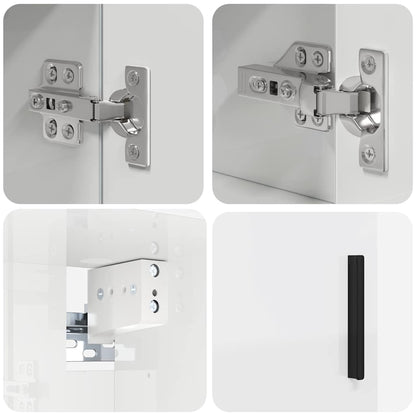 Badezimmermöbel Set 4 pcs Hochglanz-Weiß 61 x 35 x 64 cm