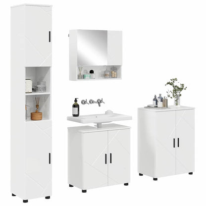 Badezimmermöbel Set 4 pcs Hochglanz-Weiß 61 x 35 x 64 cm