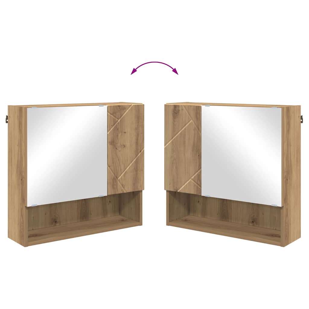 Badezimmermöbel-Set 4 pcs Artisan-Eiche Holzwerkstoff & Metall