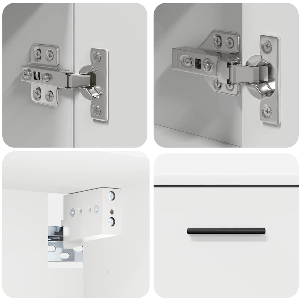 Badezimmermöbel Set 2 pcs Weiß 76,5 x 35 x 64 cm Holzwerkstoff