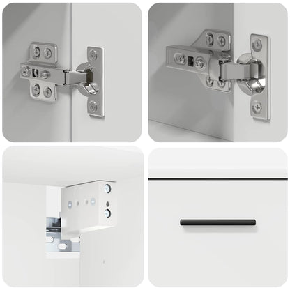Badezimmermöbel Set 2 pcs Weiß 76,5 x 35 x 64 cm Holzwerkstoff