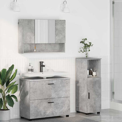 Badezimmermöbel Set mit Regal 3 pcs Betongrau 76,5 x 35 x 64 cm
