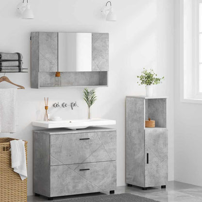 Badezimmermöbel Set mit Regal 3 pcs Betongrau 76,5 x 35 x 64 cm