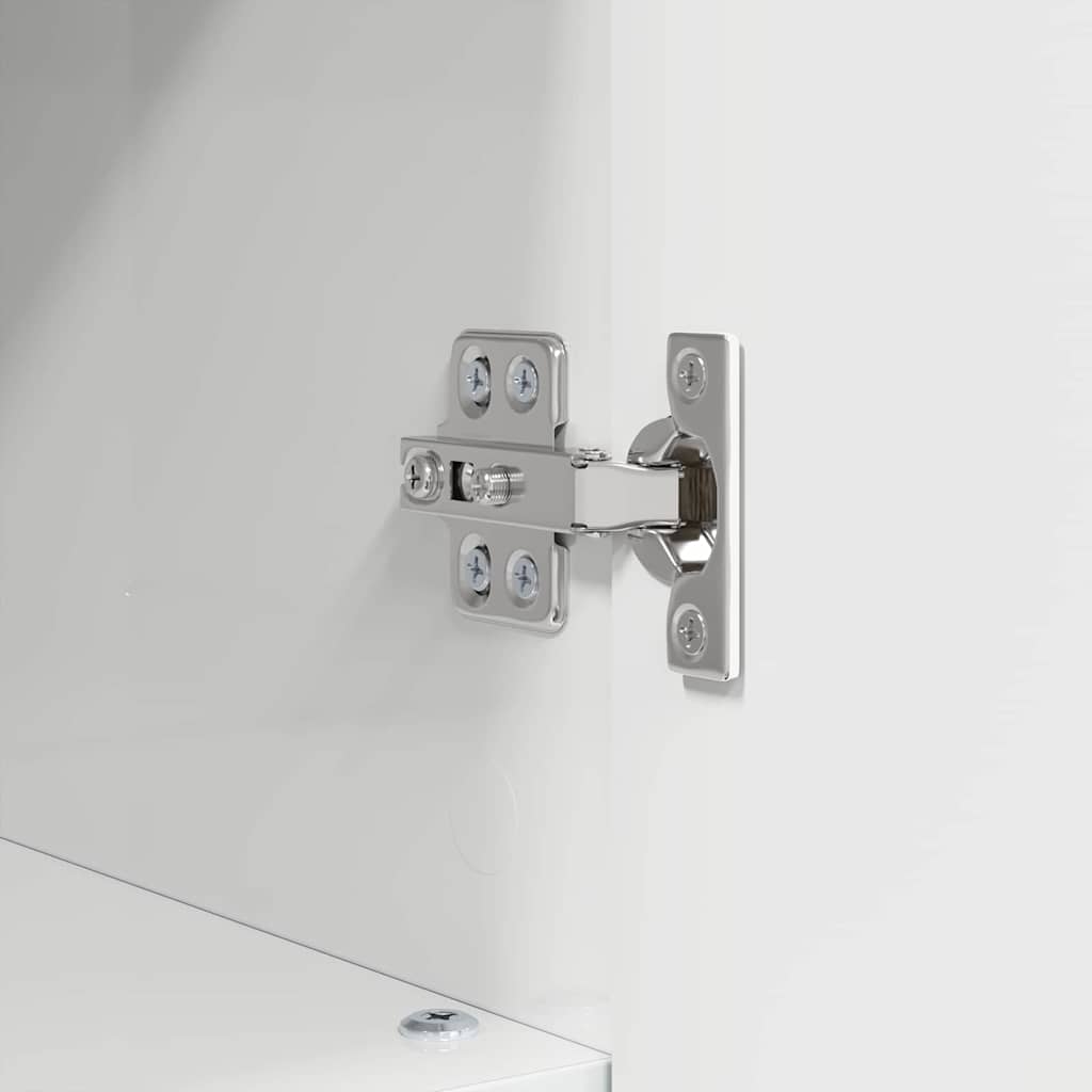 Badezimmermöbel Set 3 pcs Hochglanz-Weiß 76,5 x 35 x 64 cm