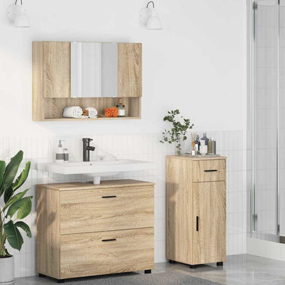 Badezimmermöbel Set 3 pcs Sonoma-Eiche 76,5 x 35 x 64 cm