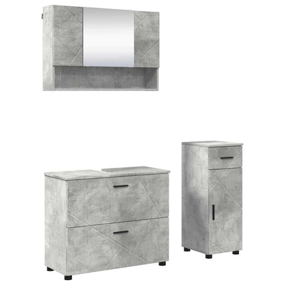 Badezimmermöbel Set mit Regal 3 pcs Betongrau 76,5 x 35 x 64 cm