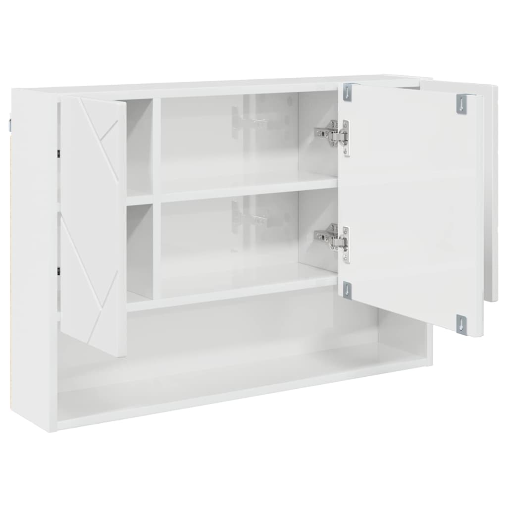 Badezimmermöbel Set 3 pcs Hochglanz-Weiß 76,5 x 35 x 64 cm