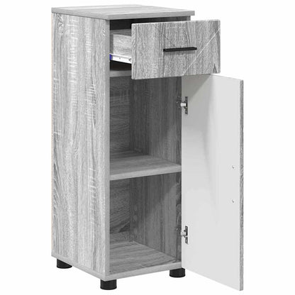 Badezimmermöbel Set mit Tür 3 pcs Grau Sonoma 76,5 x 35 x 64 cm