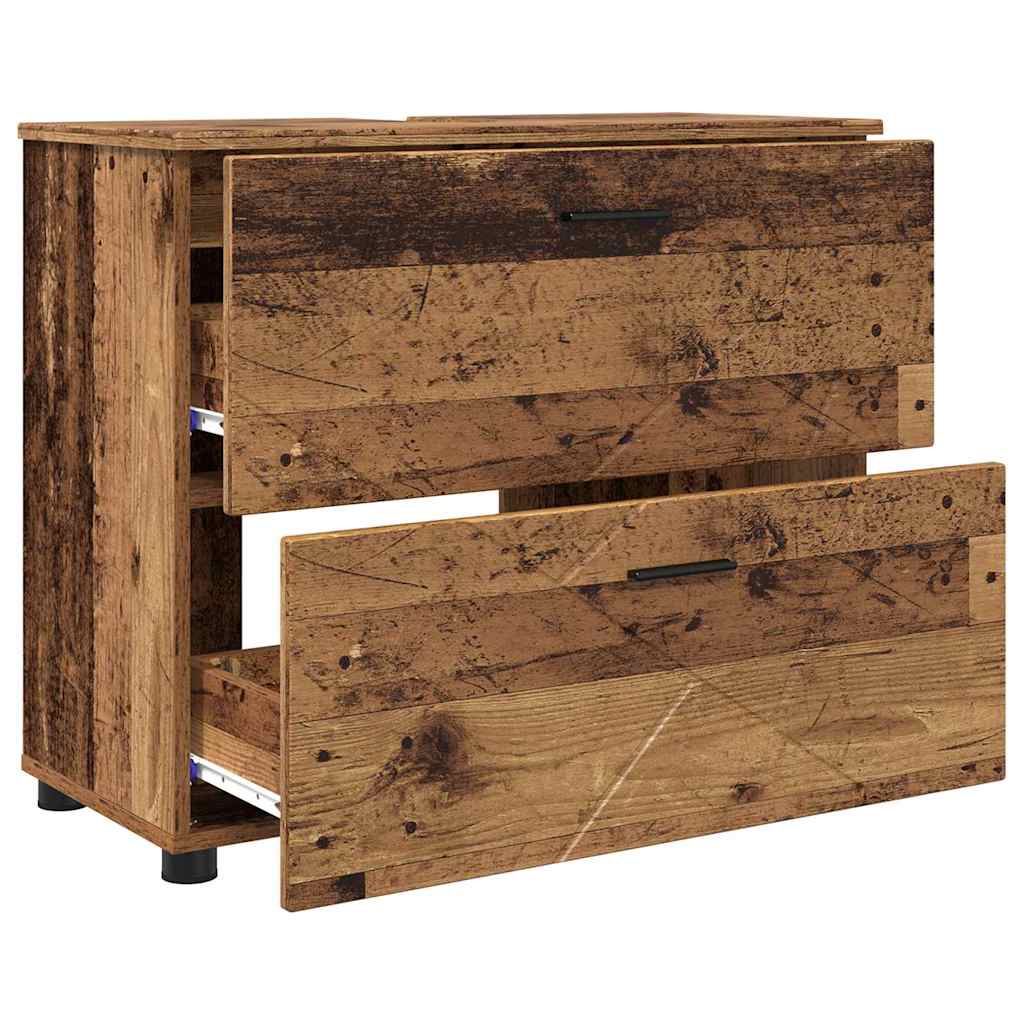 Badezimmermöbel Set mit Regal 3 pcs Altholz 76,5 x 35 x 64 cm