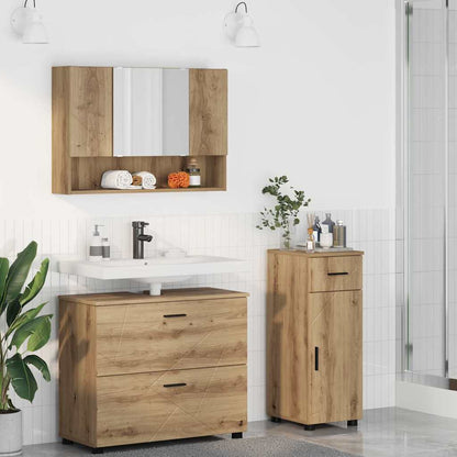 Badezimmermöbel Set 3 pcs Artisan-Eiche 76,5 x 35 x 64 cm