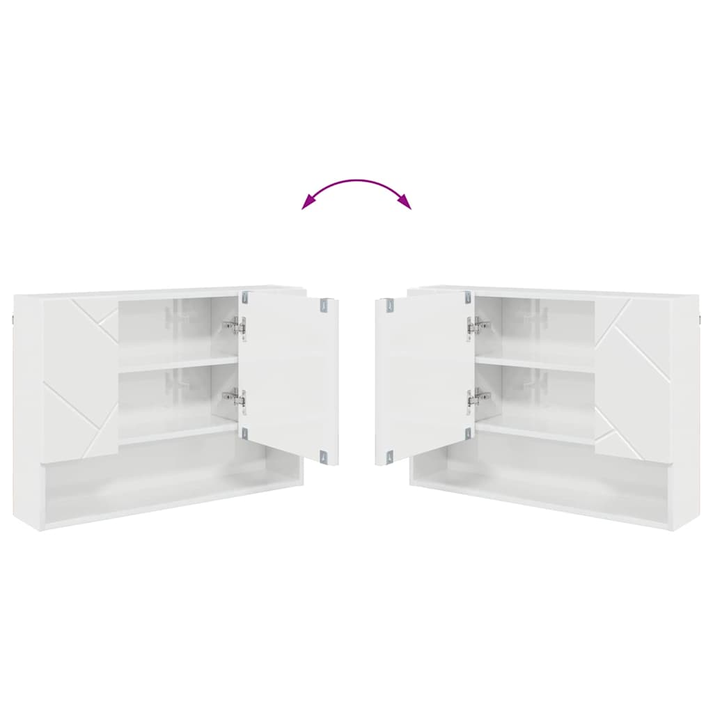 Badezimmermöbel Set 4 pcs Hochglanz-Weiß 30 x 35 x 192 cm