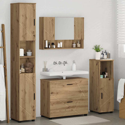 Badezimmermöbel Set 4 pcs Artisan-Eiche 30 x 35 x 192 cm