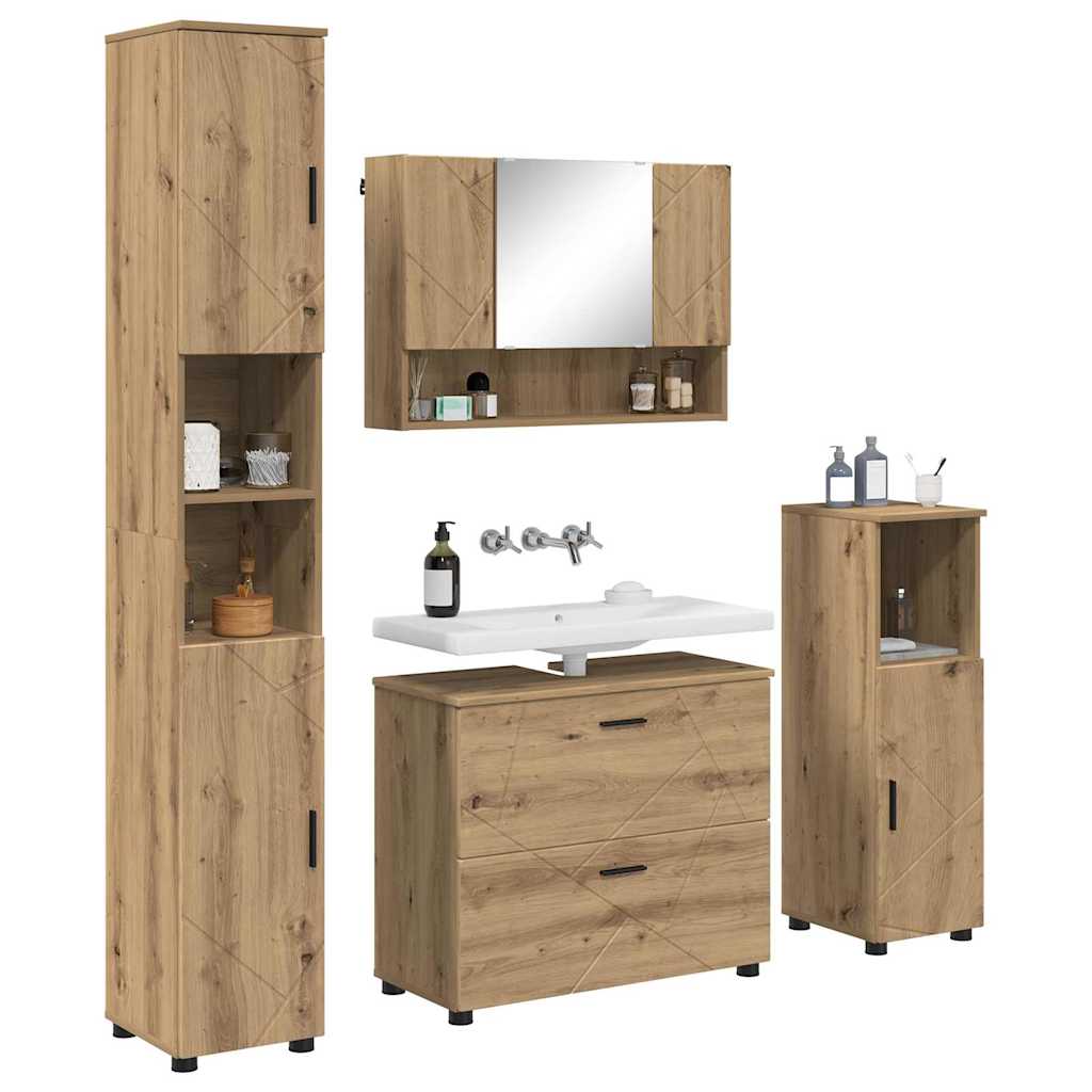 Badezimmermöbel Set 4 pcs Artisan-Eiche 30 x 35 x 192 cm