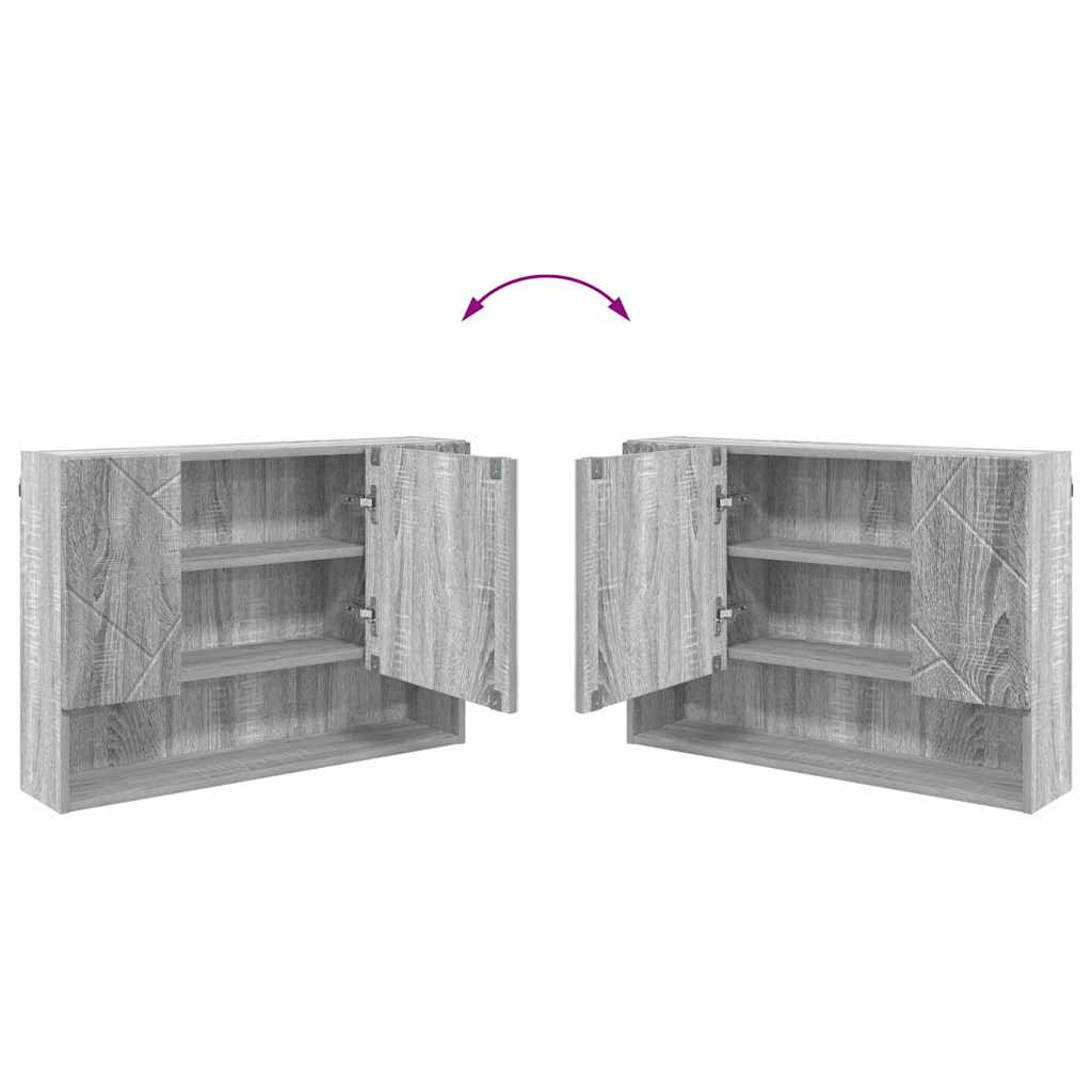 Badezimmermöbel Set mit Tür 4 pcs Grau Sonoma 30 x 35 x 192 cm