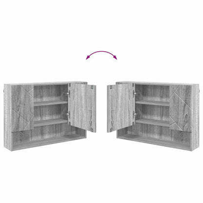 Badezimmermöbel Set mit Tür 4 pcs Grau Sonoma 30 x 35 x 192 cm