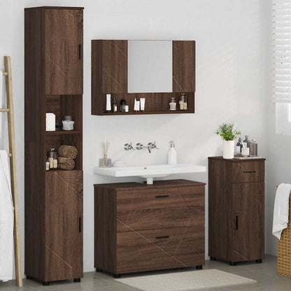 Badezimmermöbel Set 4 pcs Braun Eichen-Optik 30 x 35 x 192 cm