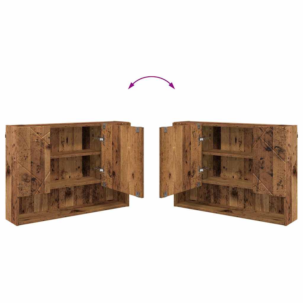Badezimmermöbel Set mit Regal 4 pcs Altholz 30 x 35 x 192 cm