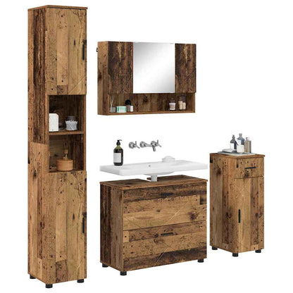 Badezimmermöbel Set mit Regal 4 pcs Altholz 30 x 35 x 192 cm