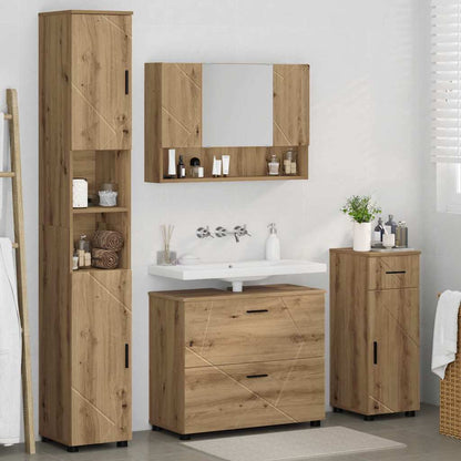 Badezimmermöbel Set 4 pcs Artisan-Eiche 30 x 35 x 192 cm